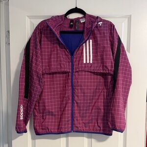 Adidas Woman’s Purple Grid Windbreaker Jacket
